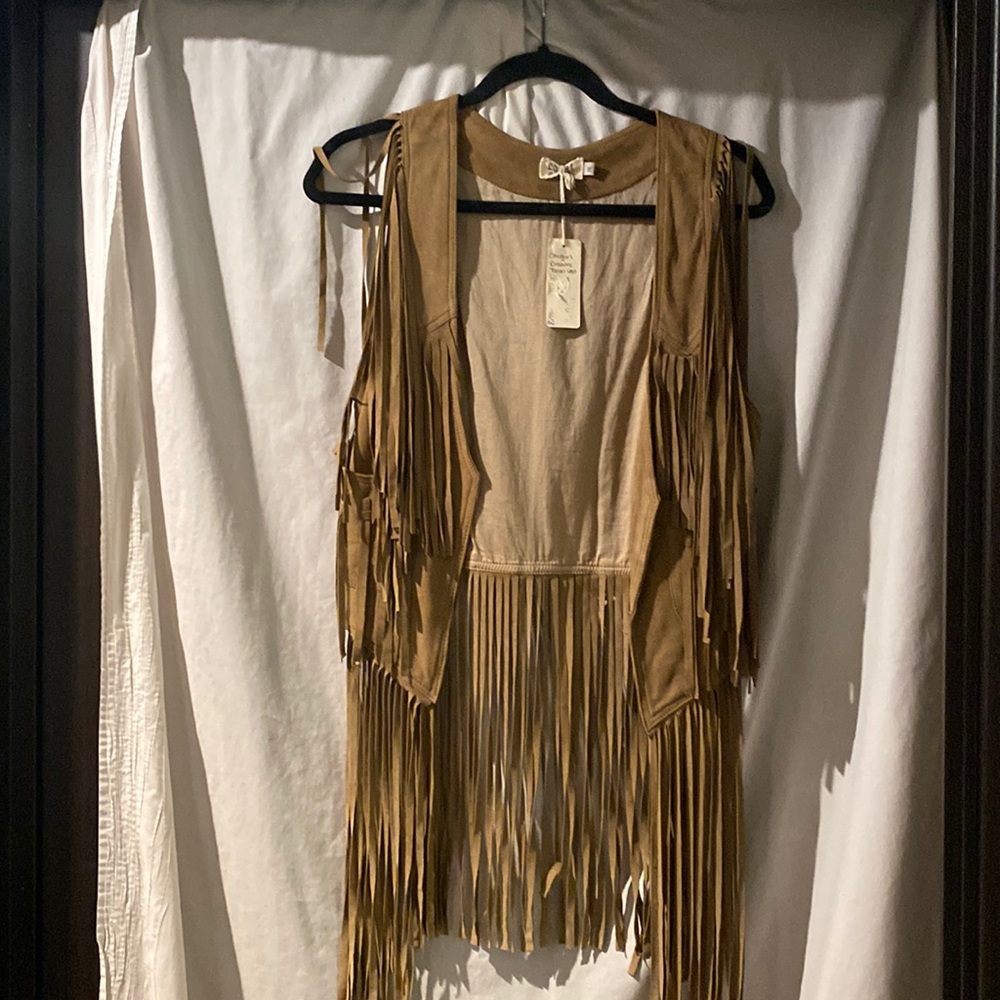 $3-Spell Designs Cowgirl Dreams Tassel fringe vest. M/L
